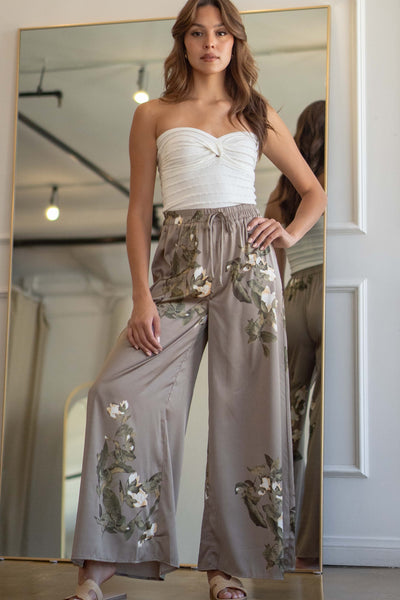 Alina Satin Flowy Pants