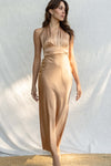 Aria Satin Plunge Maxi Dress