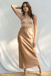 Aria Satin Plunge Maxi Dress