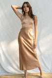 Aria Satin Plunge Maxi Dress