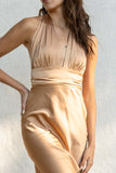 Aria Satin Plunge Maxi Dress