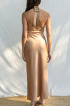 Aria Satin Plunge Maxi Dress