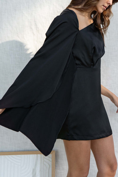 Cape Shoulder Mini Dress