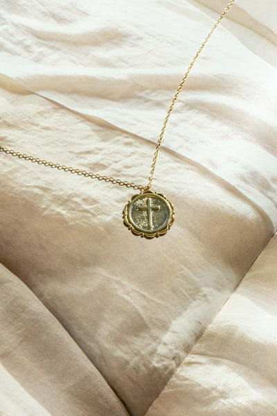 Circle Cross Coin Necklace