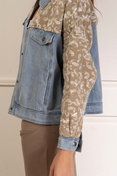 Demi Quilted Paisley Denim Jacket