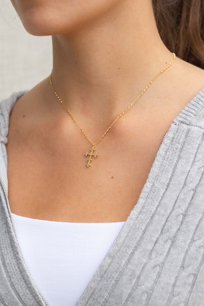 Gold Dipped Cross Pendant Necklace