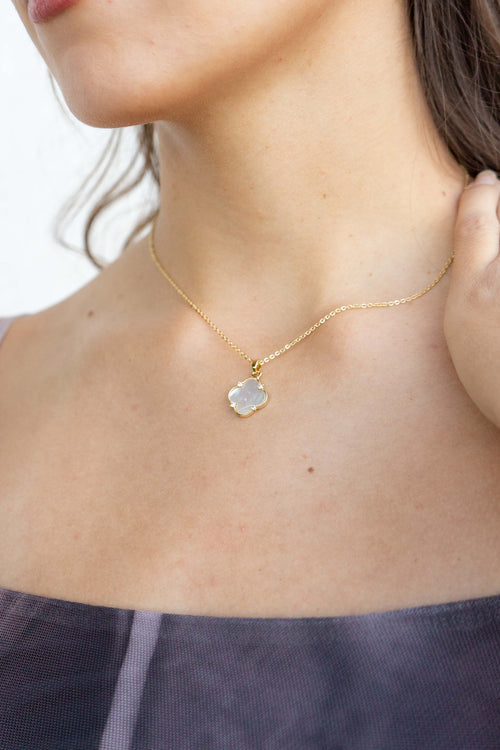 Gold Dipped Dainty Clover Necklace