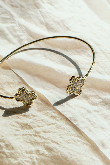 Gold Dipped Double Clover Cuff