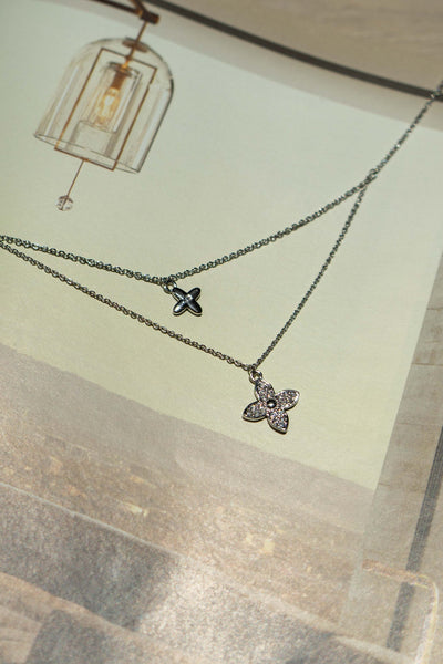 Gold Dipped Double Clover Necklace