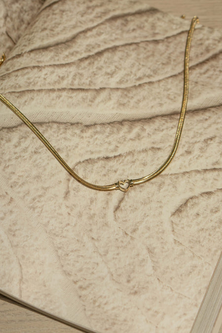 Gold Dipped Heart Charm Necklace