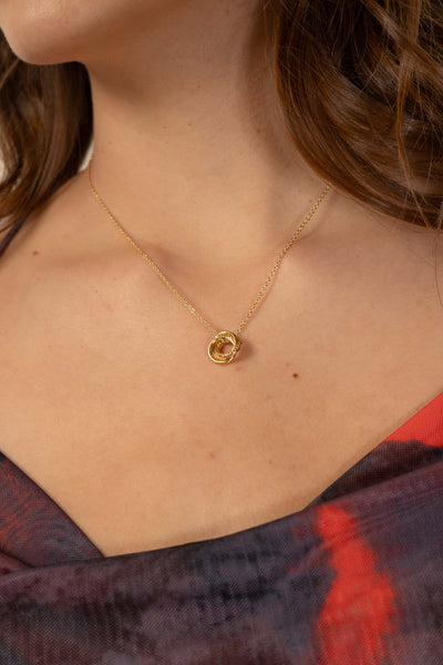 Gold Dipped Hoop Pendant Necklace