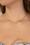 Gold Dipped Oval Chain Necklace