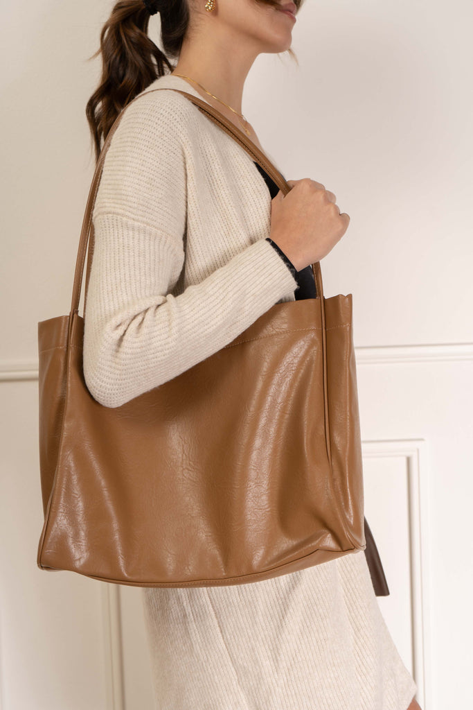 Modern Faux Leather Tote Bag