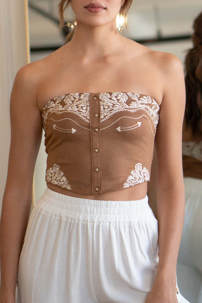 Montana Embroidered Bustier Top