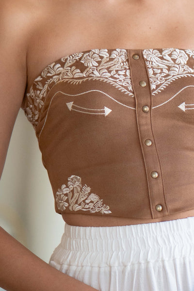 Montana Embroidered Bustier Top