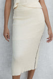 Nadine Ribbed Slit Skirt