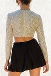 Pearl Sequins Crop Top