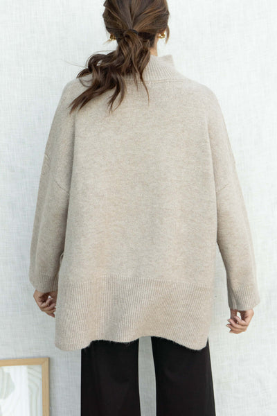 Sara Mock Neck Knit Top