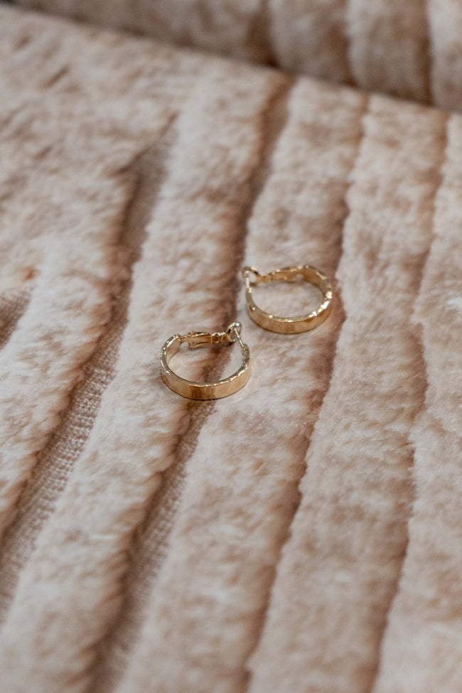 Small Hammered Hoop Earrings