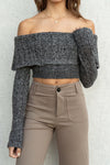 Tina Off Shoulder Crop Sweater