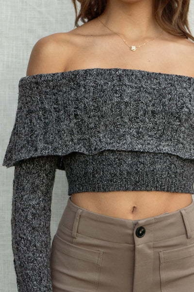 Tina Off Shoulder Crop Sweater